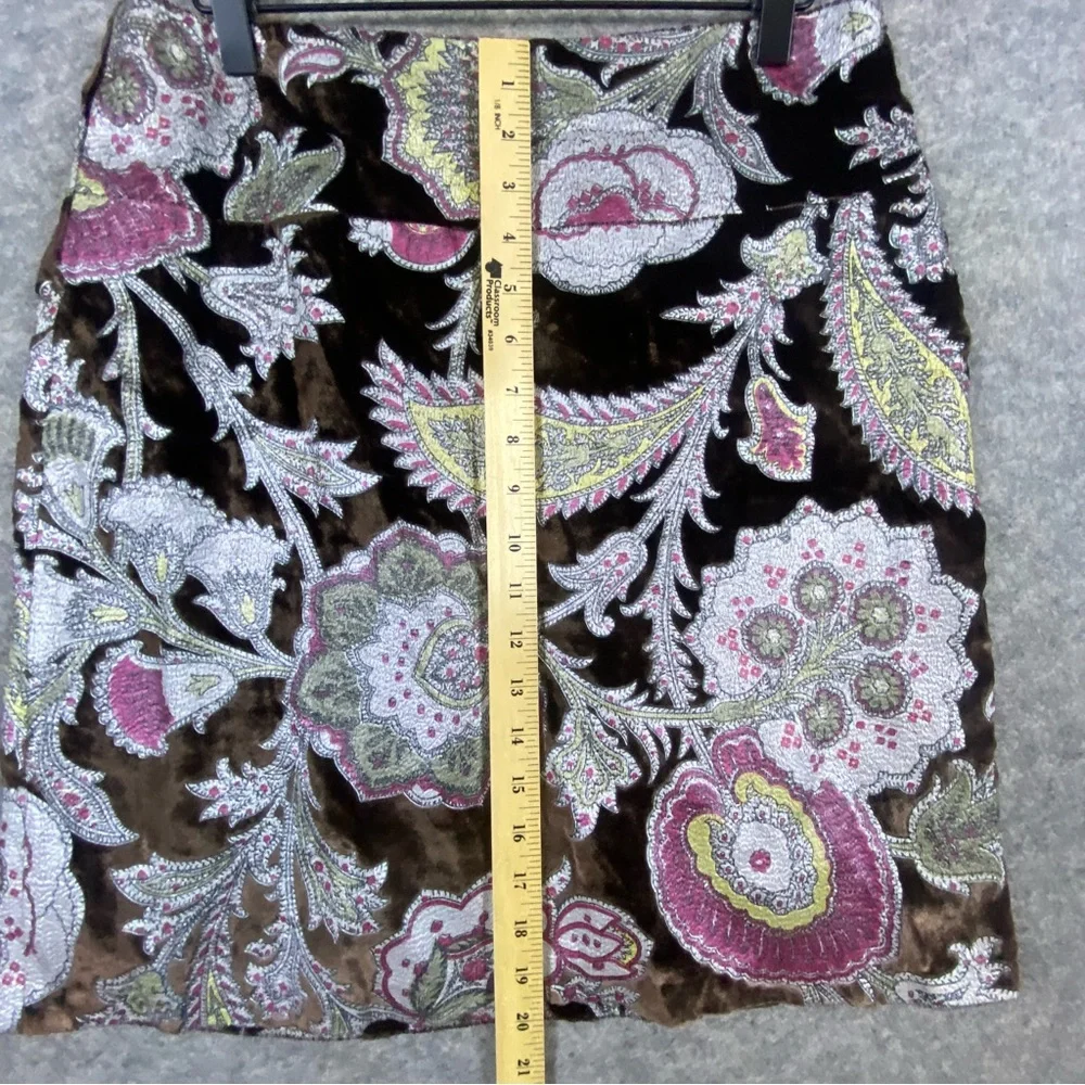 Sevier Skirts A-Line Skirt Size M Paisley Floral‎ Stamped Velvet Whimsigoth Boho